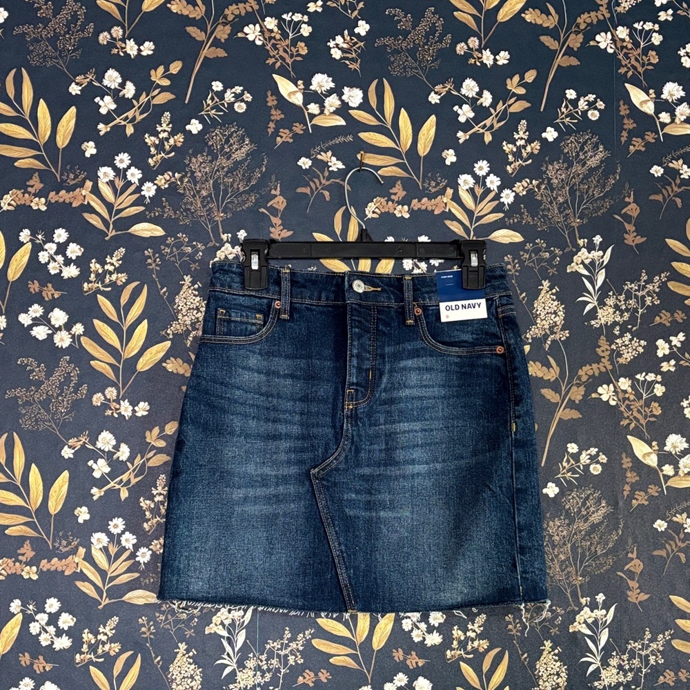 Old Navy High Rise Indigo Denim Jean Skirt Size 0